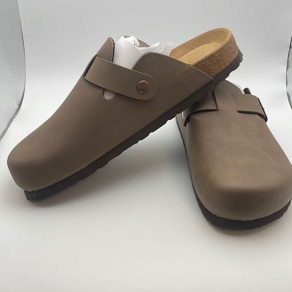 CUSHIONAIRE Slip-On Buckle Clog with Cork Footbed SIZE 9 BROWN - Picture 5 of 7